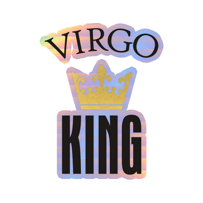 Virgo King - Holographic Vinyl Decal - Custom Size
