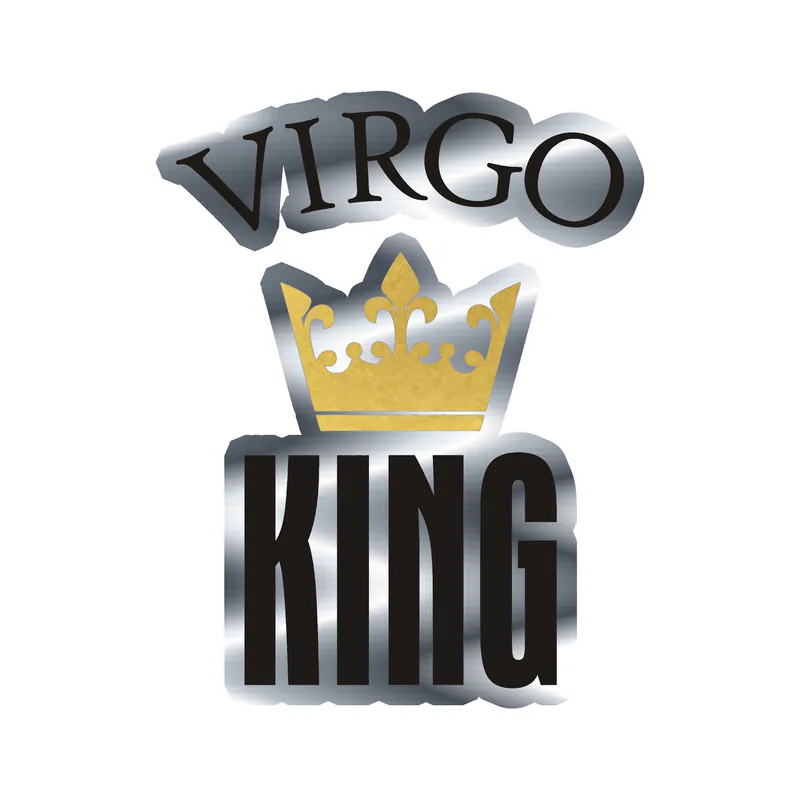 Virgo King - Silver Chrome Vinyl Decal - Custom Size