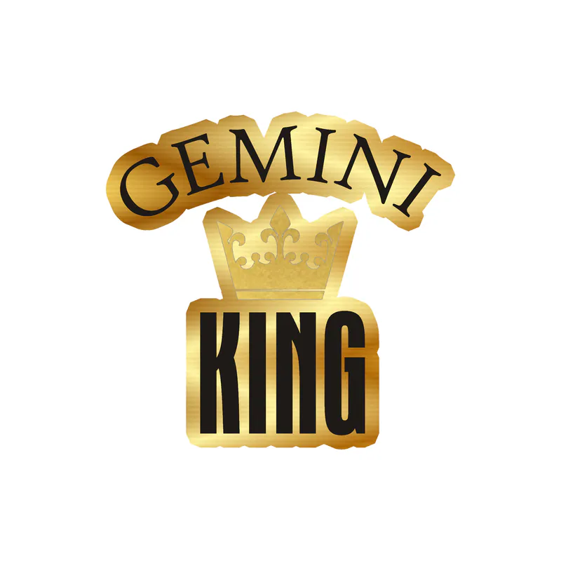 Gemini King - Gold Chrome Vinyl Decal - Custom Size