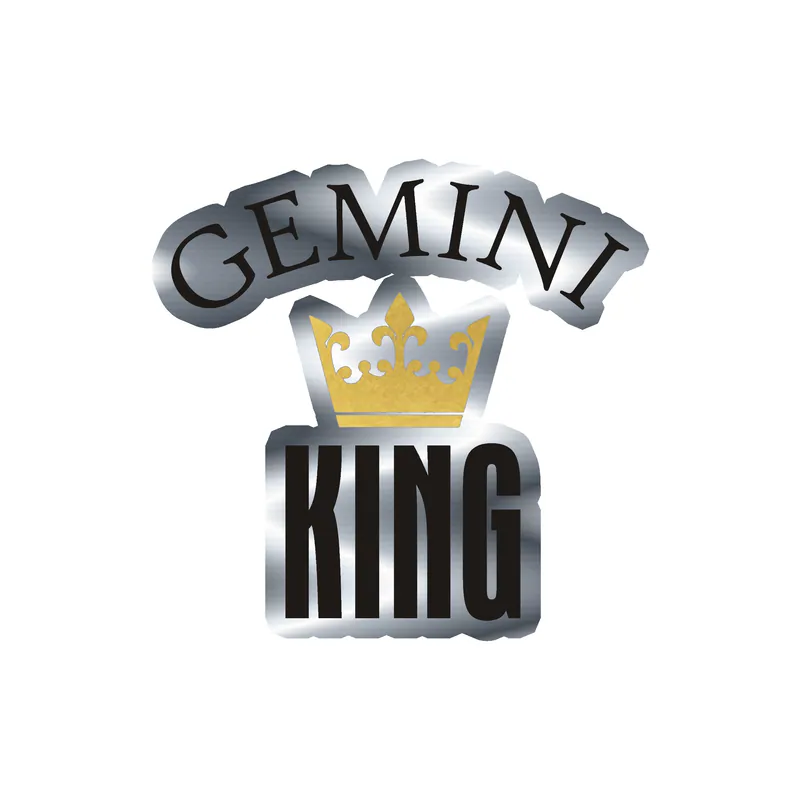 Gemini King - Silver Chrome Vinyl Decal - Custom Size