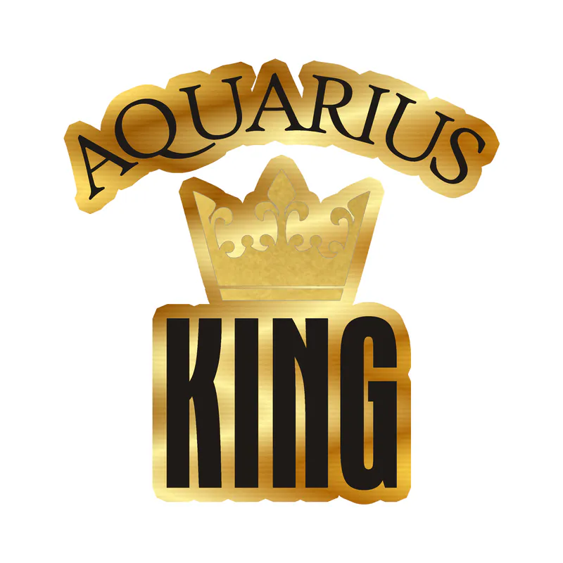 Aquarius King - Gold Chrome Vinyl Decal - Custom Size