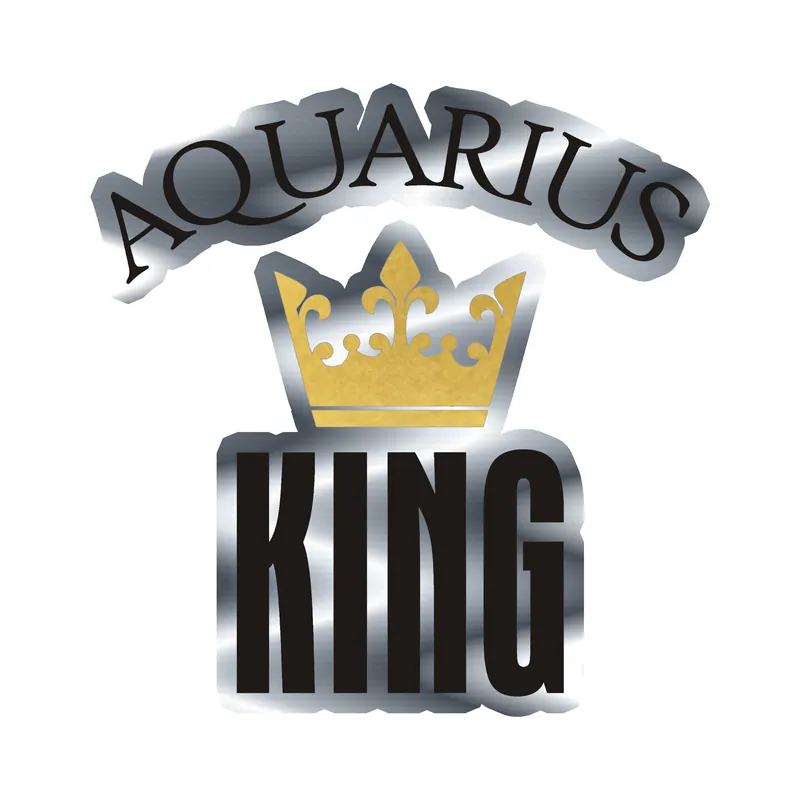 Aquarius King - Silver Chrome Vinyl Decal - Custom Size