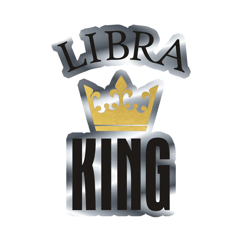 Libra King - Silver Chrome Vinyl Decal - Custom Size