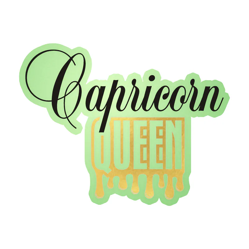 Capricorn Queen - Glow in the Dark Vinyl Decal - Custom Size