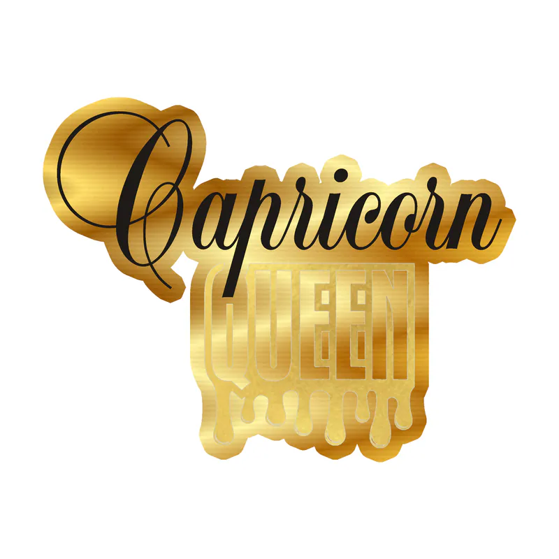 Capricorn Queen - Gold Chrome Vinyl Decal - Custom Size