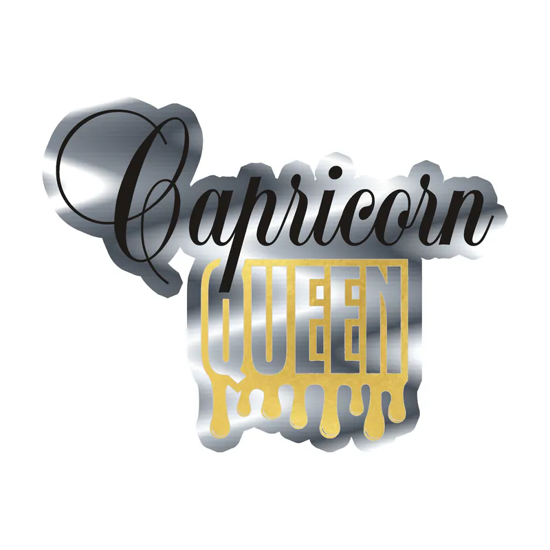 Capricorn Queen - Silver Chrome Vinyl Decal - Custom Size