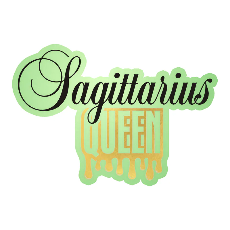 Sagittarius Queen - Glow in the Dark Vinyl Decal - Custom Size
