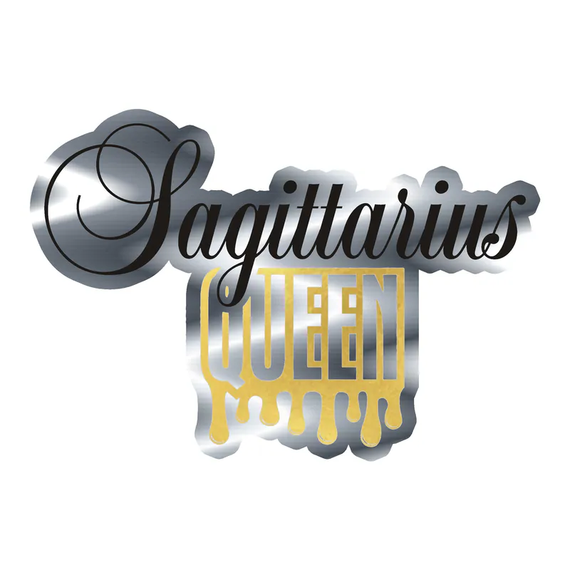 Sagittarius Queen - Silver Chrome Vinyl Decal - Custom Size