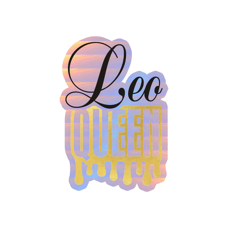 Leo Queen - Holographic Vinyl Decal - Custom Size