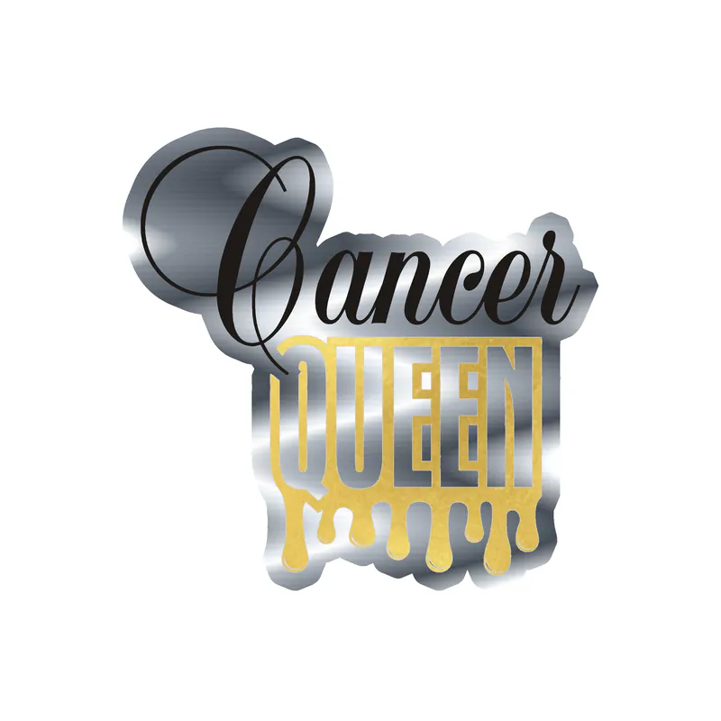 Cancer Queen - Silver Chrome Vinyl Decal - Custom Size