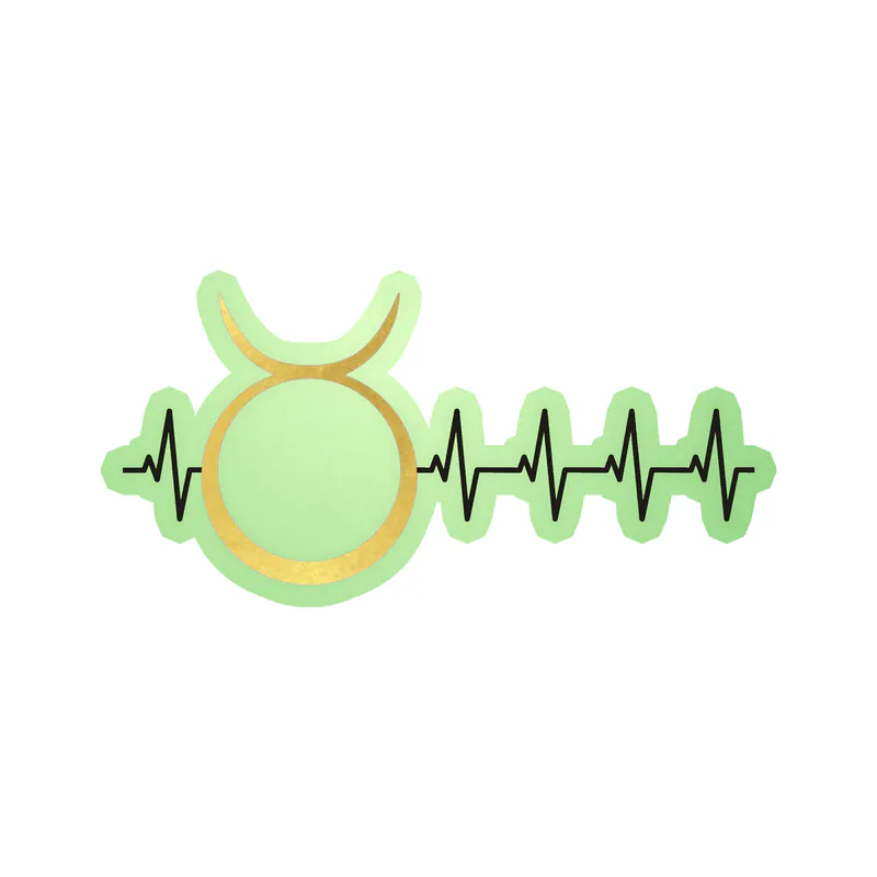 Taurus Heartbeat - Glow in the Dark Vinyl Decal - Custom Size