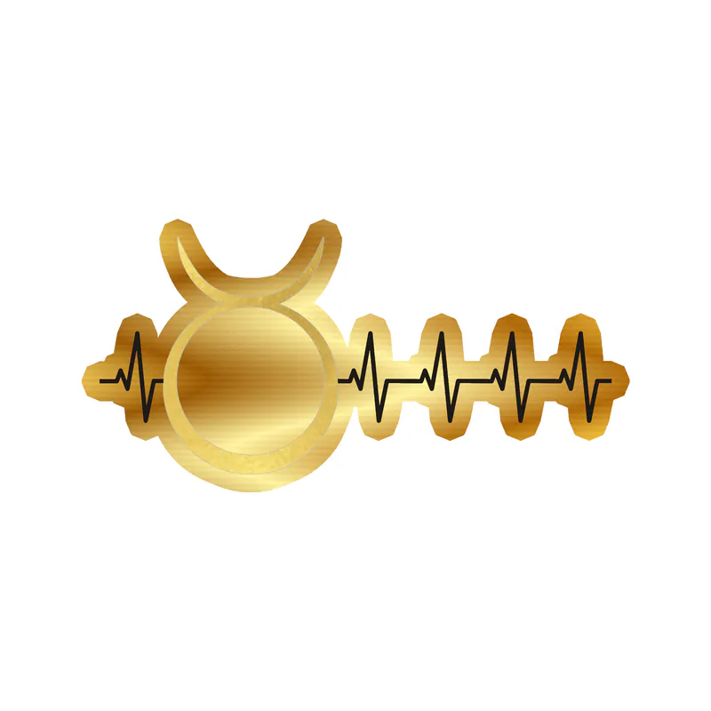 Taurus Heartbeat - Gold Chrome Vinyl Decal - Custom Size