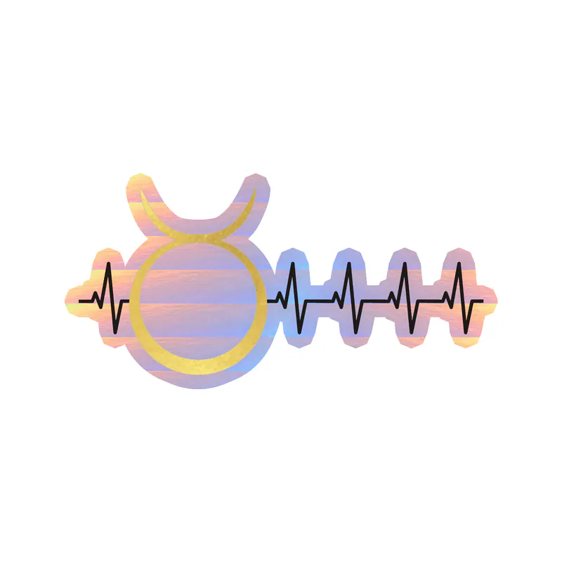 Taurus Heartbeat - Holographic Vinyl Decal - Custom Size