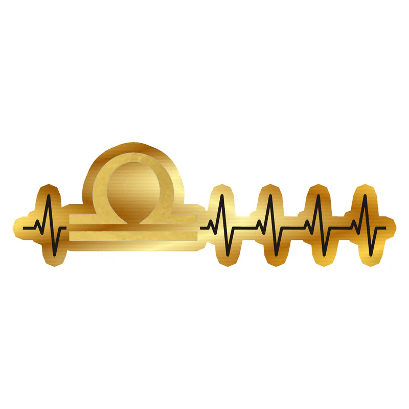 Libra Heartbeat - Gold Chrome Vinyl Decal - Custom Size