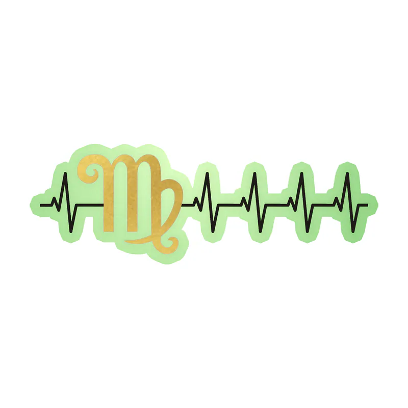 Virgo Heartbeat - Glow in the Dark Vinyl Decal - Custom Size