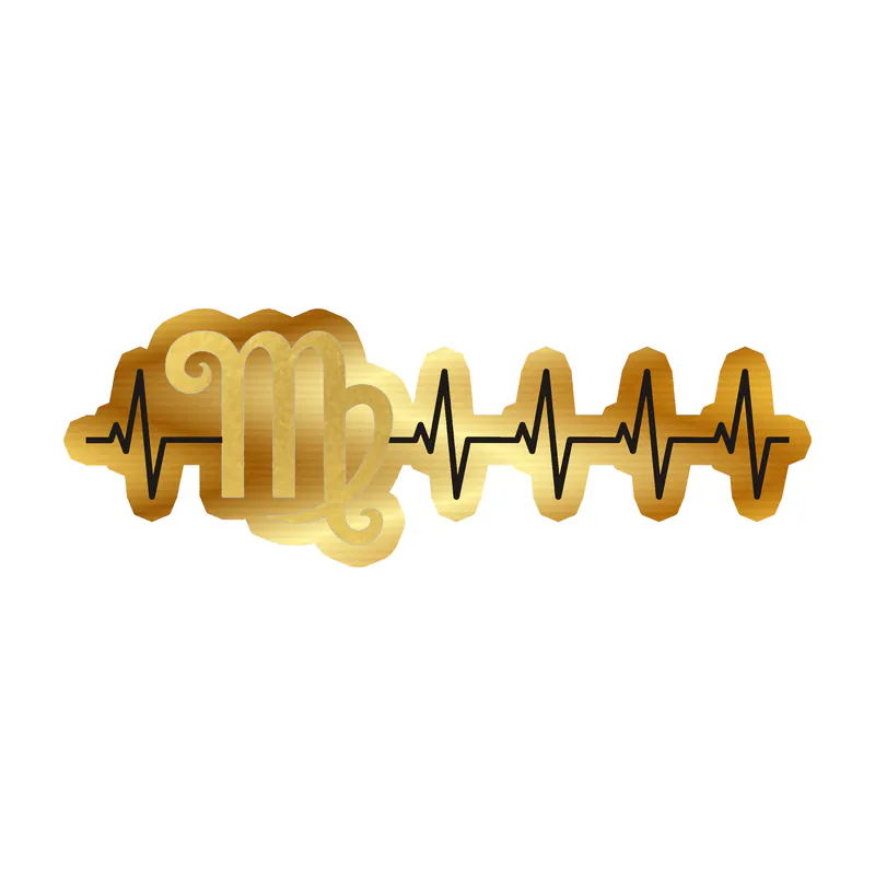 Virgo Heartbeat - Gold Chrome Vinyl Decal - Custom Size
