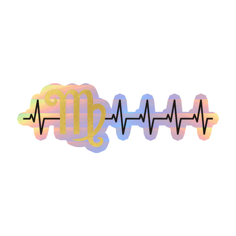 Virgo Heartbeat - Holographic Vinyl Decal - Custom Size