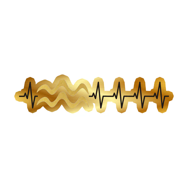 Aquarius Heartbeat - Gold Chrome Vinyl Decal - Custom Size