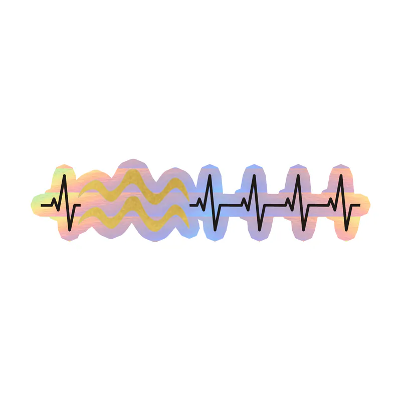 Aquarius Heartbeat - Holographic Vinyl Decal - Custom Size