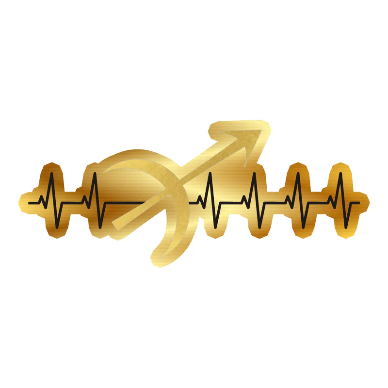 Sagittarius Heartbeat - Gold Chrome Vinyl Decal - Custom Size