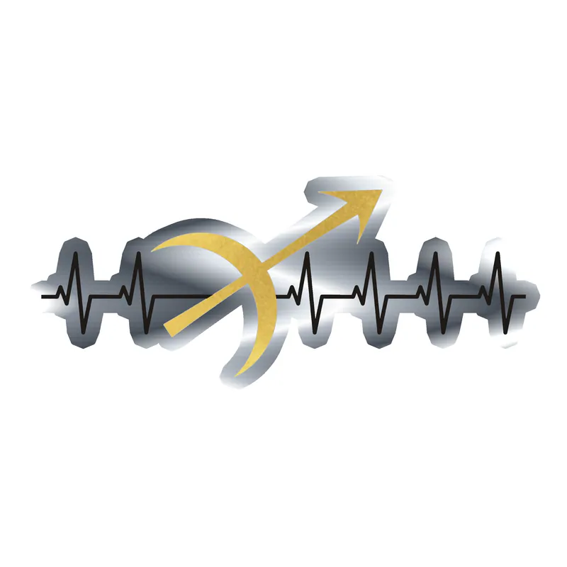 Sagittarius Heartbeat - Silver Chrome Vinyl Decal - Custom Size