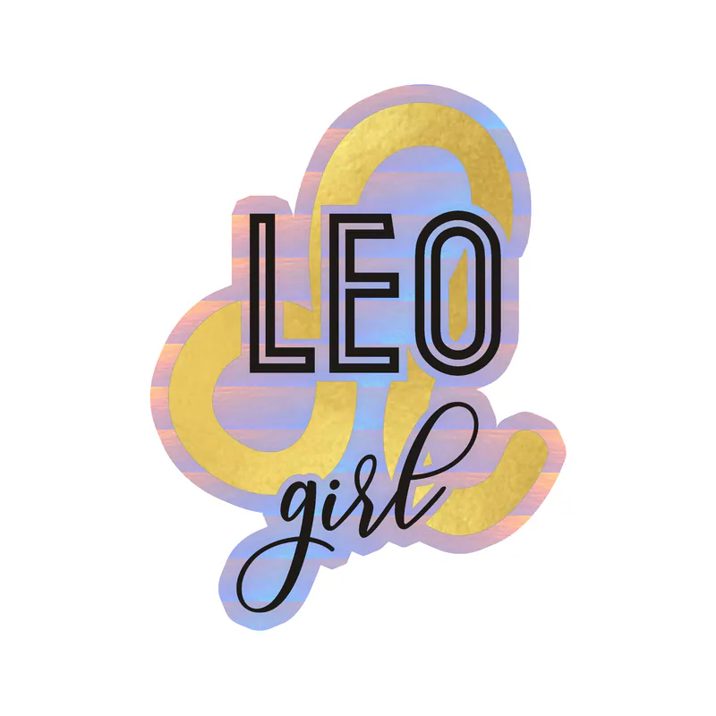 Leo Girl - Holographic Vinyl Decal - Custom Size