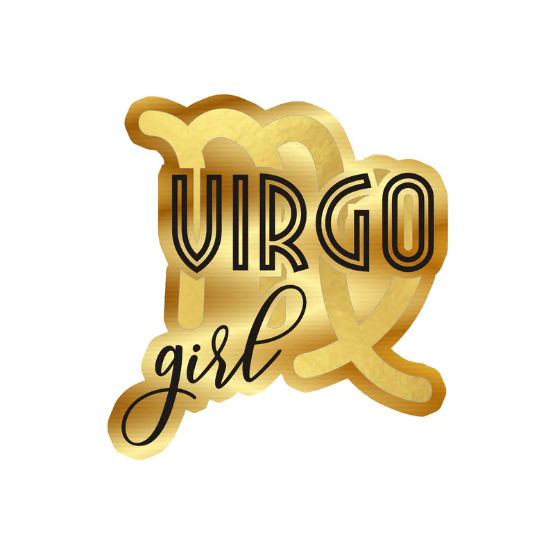 Virgo Girl - Gold Chrome Vinyl Decal - Custom Size