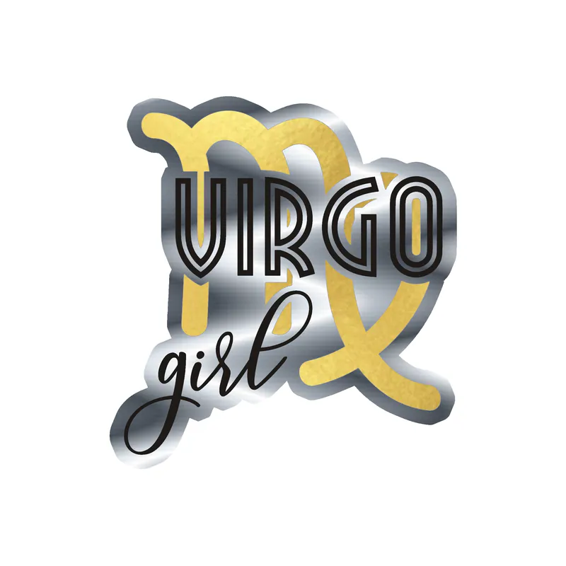 Virgo Girl - Silver Chrome Vinyl Decal - Custom Size