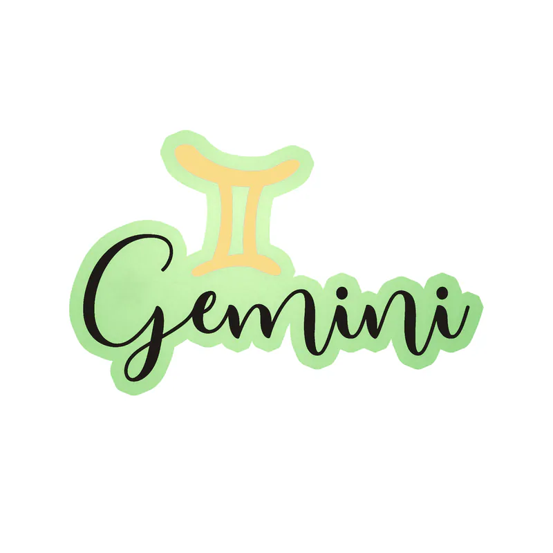 Gemini - Glow in the Dark Vinyl Decal - Custom Size