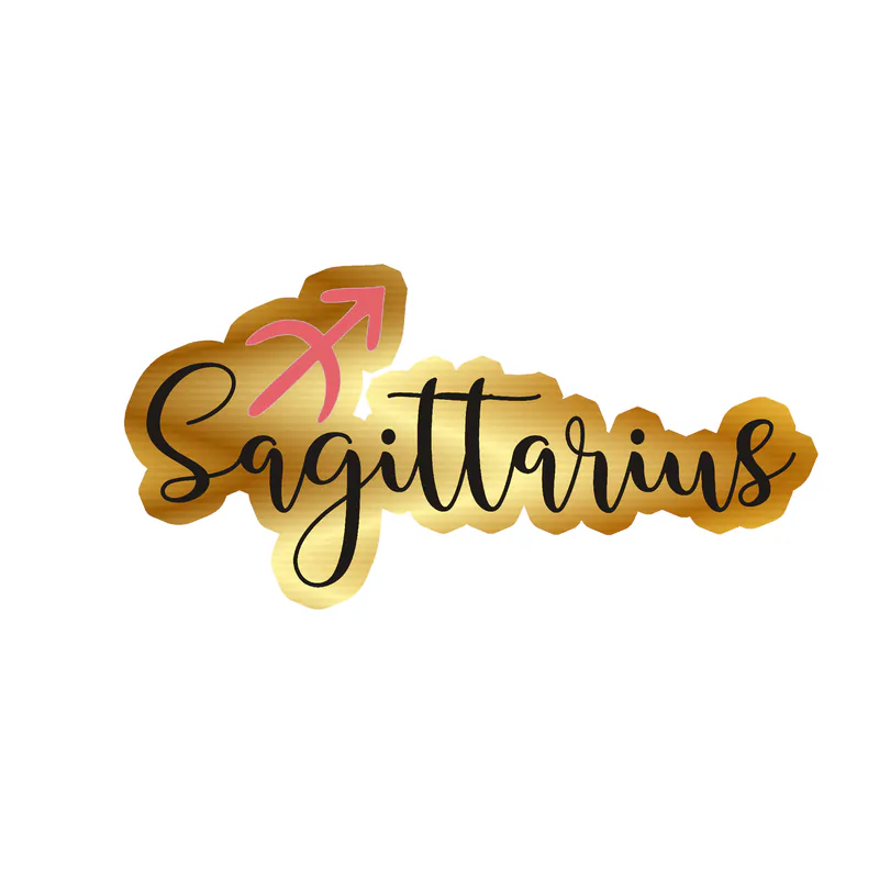 Sagittarius - Gold Chrome Vinyl Decal - Custom Size