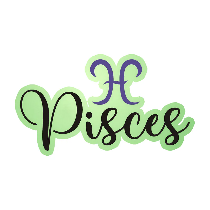 Pisces - Glow in the Dark Vinyl Decal - Custom Size