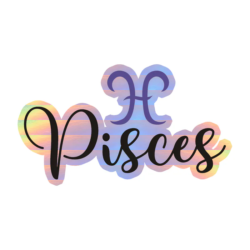 Pisces - Holographic Vinyl Decal - Custom Size