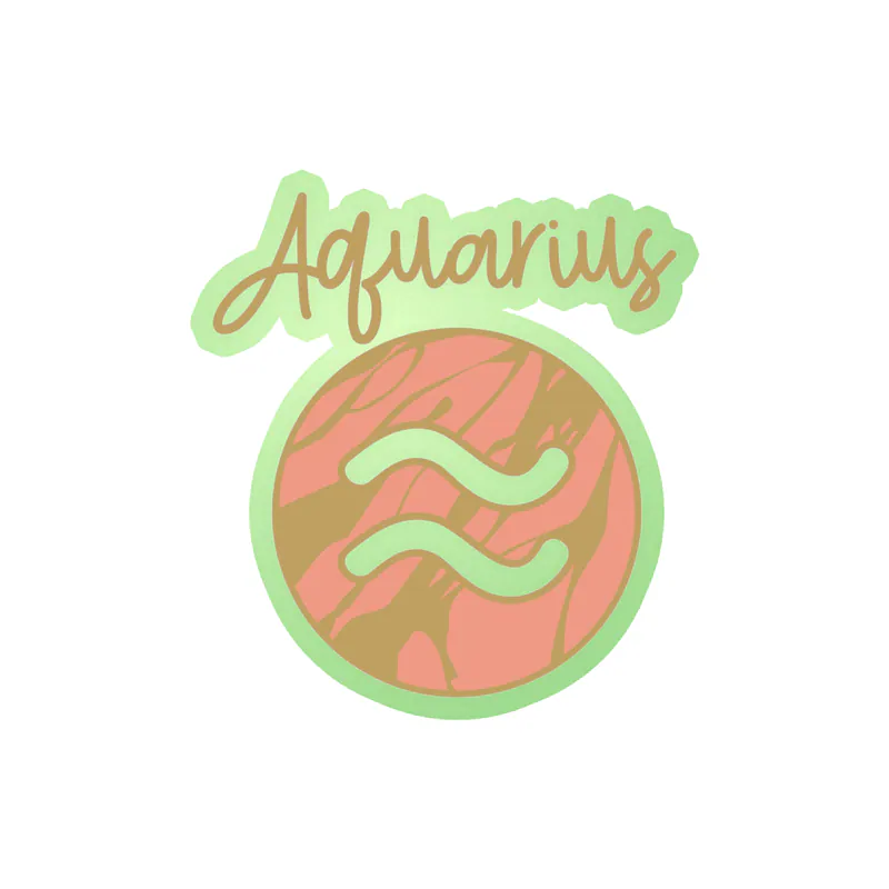 Aquarius Marble - Glow in the Dark Vinyl Decal - Custom Size