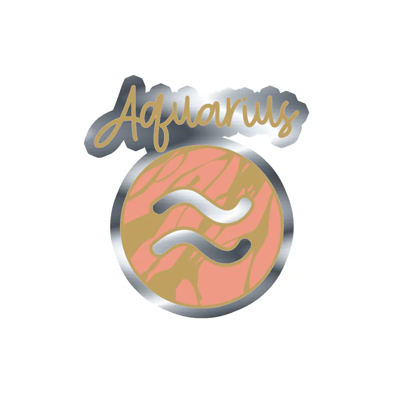 Aquarius Marble - Silver Chrome Vinyl Decal - Custom Size
