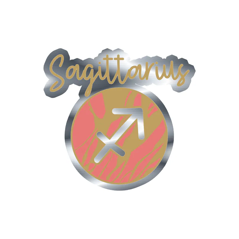 Sagittarius Marble - Silver Chrome Vinyl Decal - Custom Size