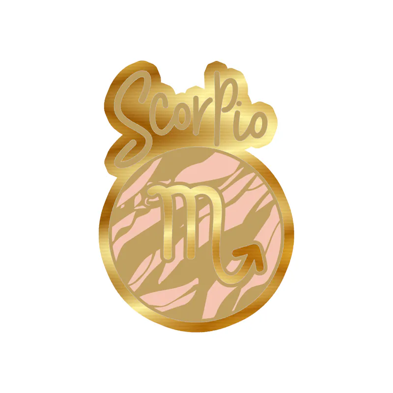 Scorpio Marble - Gold Chrome Vinyl Decal - Custom Size