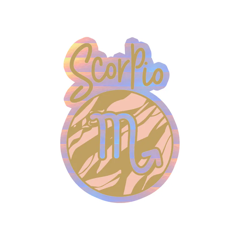 Scorpio Marble - Holographic Vinyl Decal - Custom Size