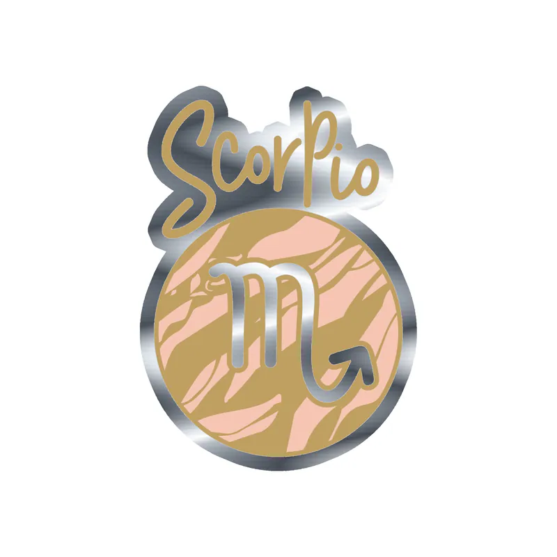 Scorpio Marble - Silver Chrome Vinyl Decal - Custom Size
