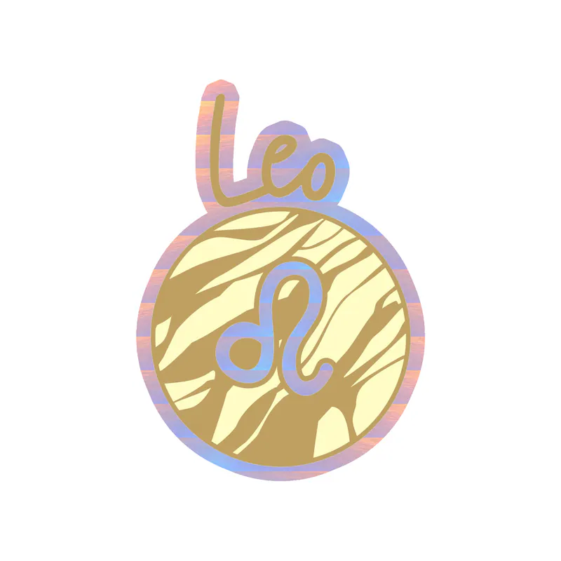 Leo Marble - Holographic Vinyl Decal - Custom Size