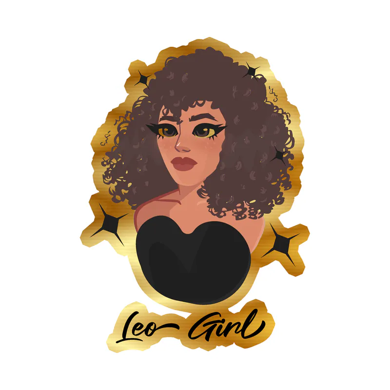 Leo Girl - Gold Chrome Vinyl Decal - Custom Size