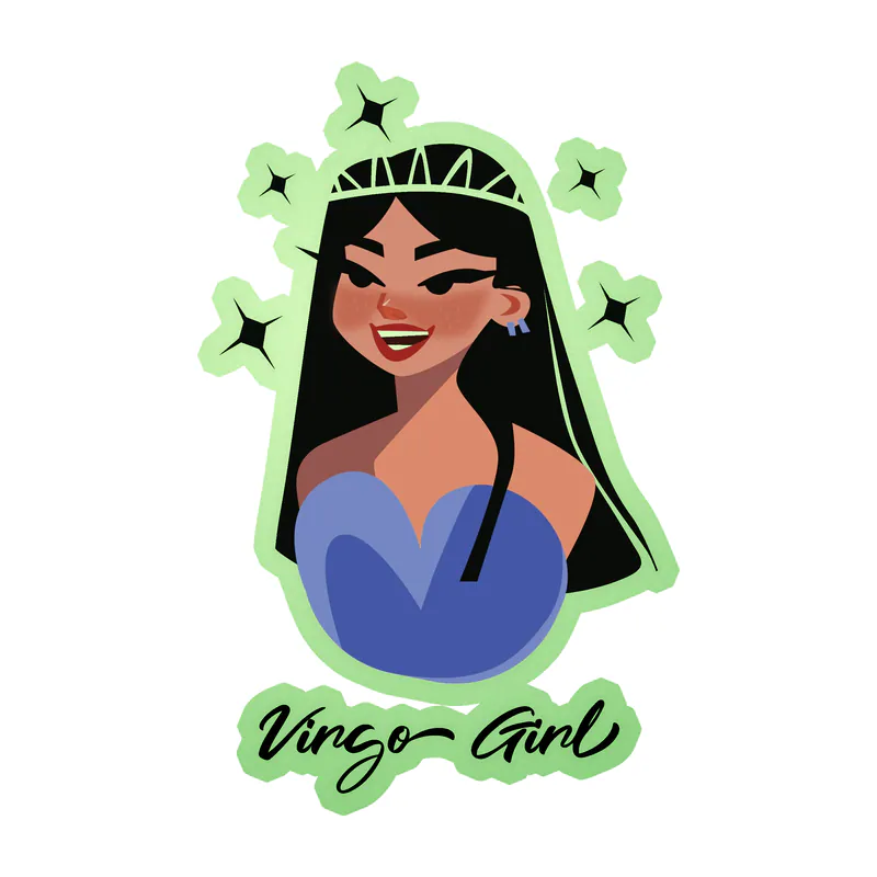 Virgo Girl - Glow in the Dark Vinyl Decal - Custom Size