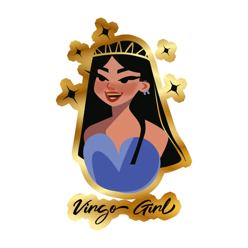 Virgo Girl - Gold Chrome Vinyl Decal - Custom Size