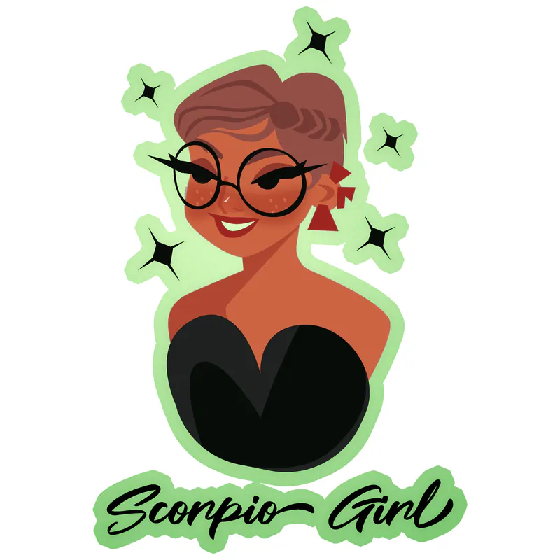 Scorpio Girl - Glow in the Dark Vinyl Decal - Custom Size
