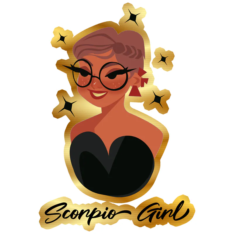 Scorpio Girl - Gold Chrome Vinyl Decal - Custom Size