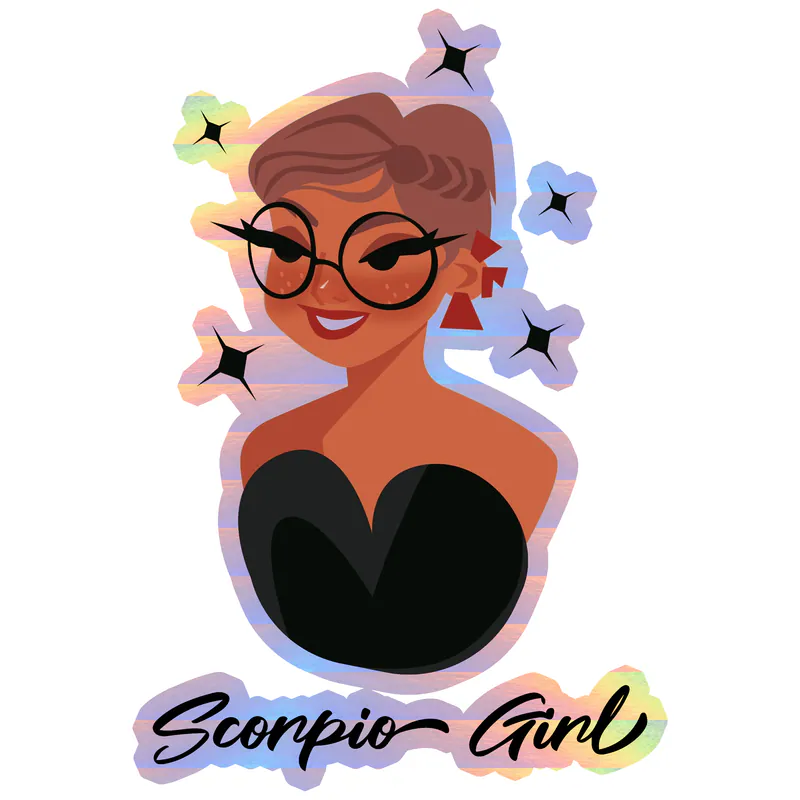 Scorpio Girl - Holographic Vinyl Decal - Custom Size