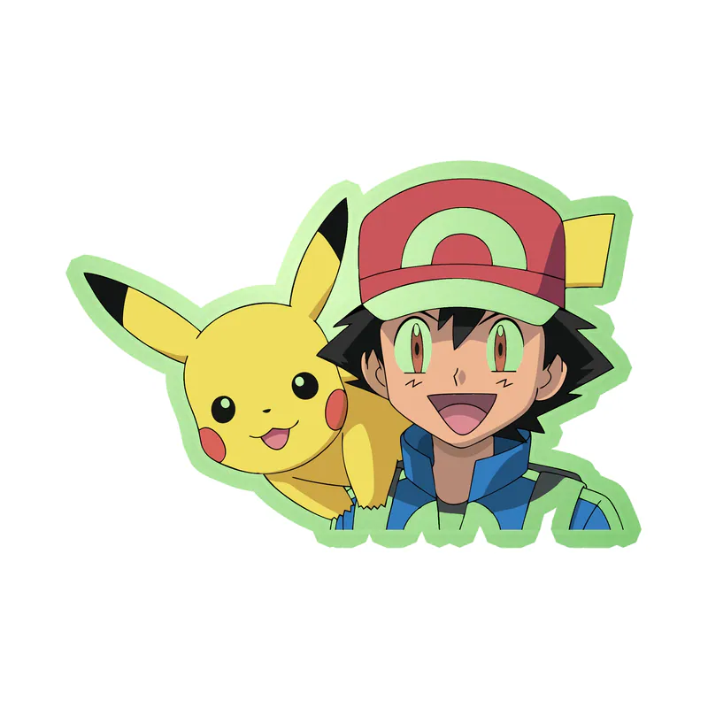 Pikachu and Ash - Glow in the Dark Vinyl Decal