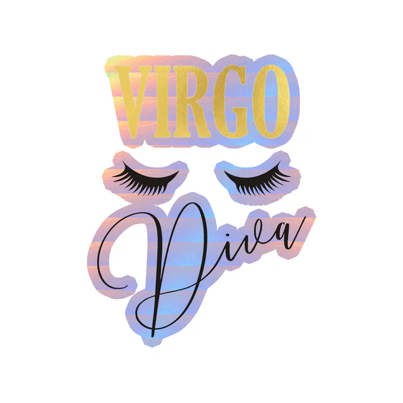 Virgo Diva - Holographic Vinyl Decal - Custom Size