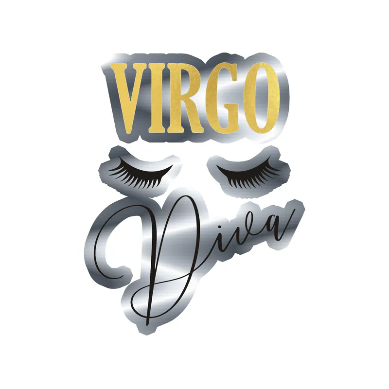 Virgo Diva - Silver Chrome Vinyl Decal - Custom Size