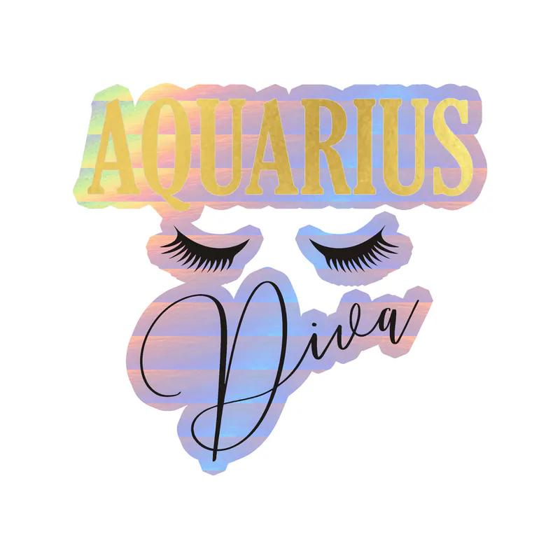 Aquarius Diva - Holographic Vinyl Decal - Custom Size