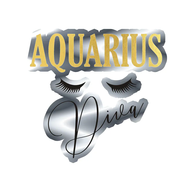 Aquarius Diva - Silver Chrome Vinyl Decal - Custom Size